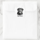 Rottweilers Zwart-wit Silhoutte Vierkante Sticker (Tas)