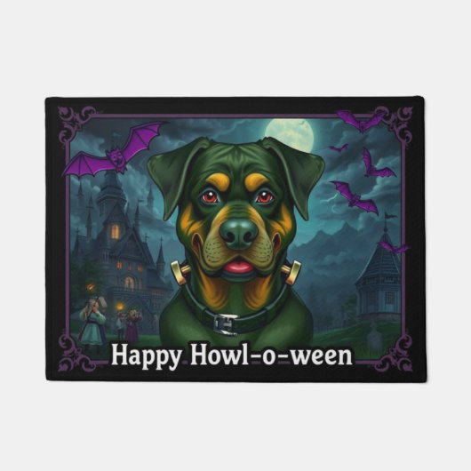 Rottweilerstein Fijne Howl-o-weentje Deurmat (Voorkant)