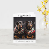 Rottweiller Dogs Happy Christmas Kaart (Gele Bloem)