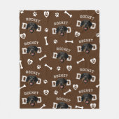 Rottweiller Papa, Bruin Aangepaste Naam Herhalen Fleece Deken (Voorkant)