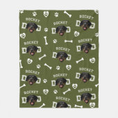 Rottweiller Papa, Militaire Groene Aangepaste Naam Fleece Deken (Voorkant)
