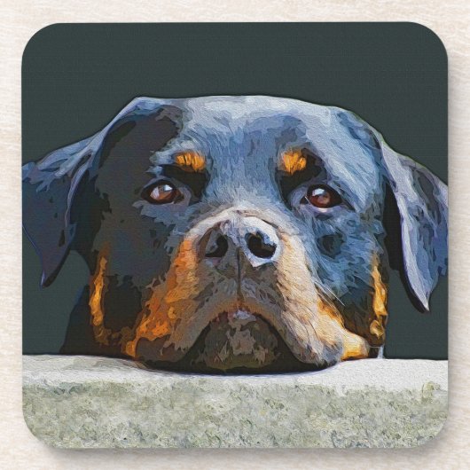 Rottwelier Bier Onderzetter (Voorkant)