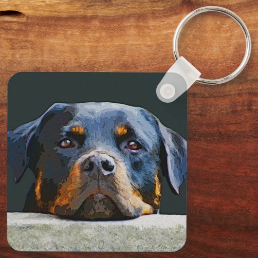 Rottwelier Sleutelhanger (Achterkant)