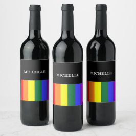 Rótulos Vinho Orgulho Gay Rainbow Personalizado Wijn Etiket