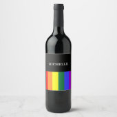 Rótulos Vinho Orgulho Gay Rainbow Personalizado Wijn Etiket (Voorkant)