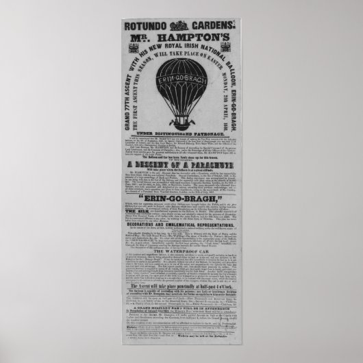Rotunda Baloon beklimming, Antiek Dublin Ierland Poster (Voorkant)