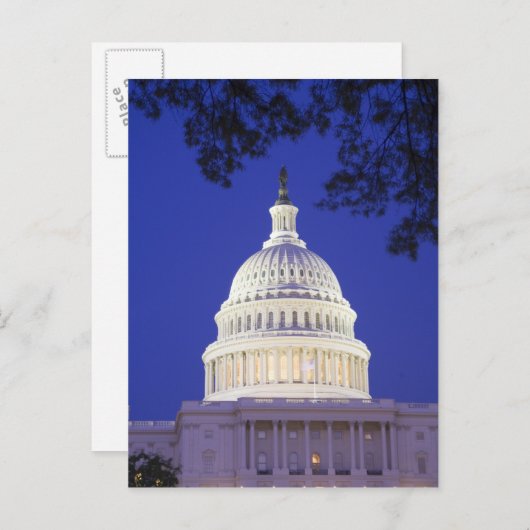 Rotunda of U.S. Capitol at night, Washington Briefkaart (Voorkant / Achterkant)