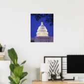 Rotunda of U.S. Capitol at night, Washington Poster (Thuiskantoor)
