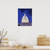 Rotunda of U.S. Capitol at night, Washington Poster (Keuken)