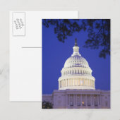 Rotunda van het Capitool 's nachts, Washington Briefkaart (Voorkant / Achterkant)