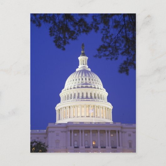 Rotunda van het Capitool 's nachts, Washington Briefkaart (Voorkant)