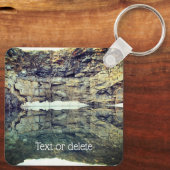 Rotwand waterreflectie op maat sleutelhanger (Achterkant)