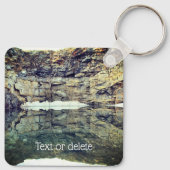 Rotwand waterreflectie op maat sleutelhanger (Achterkant)