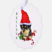 Rotweiler Kerst Ornament Kaart (Links)
