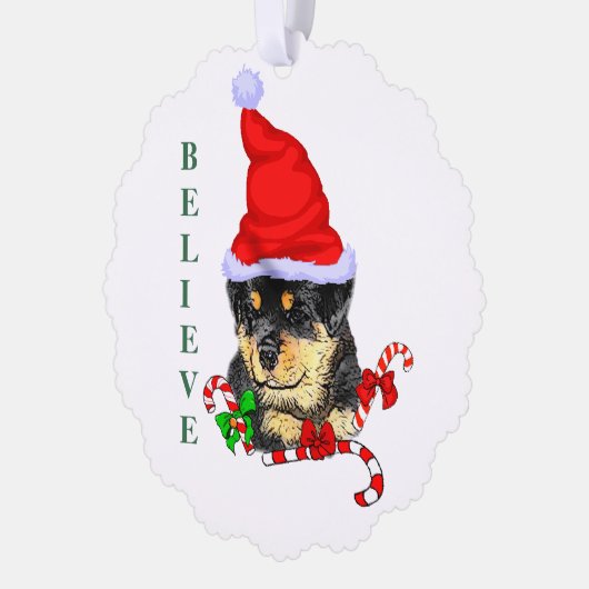 Rotweiler Kerst Ornament Kaart (Links)