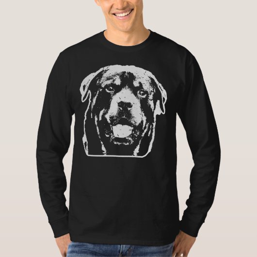 Rotweiler Rottweiler Hondenras Head T-shirt (Voorkant)