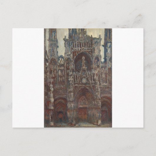 Rouen Cathedral, avond, harmonie in bruin Briefkaart (Voorkant)