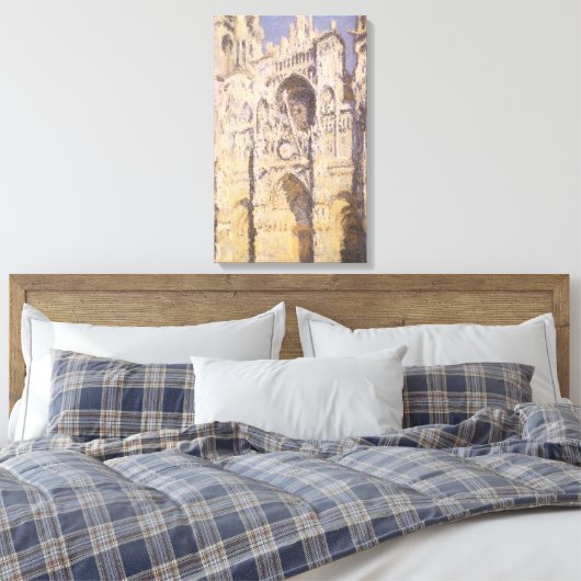 Rouen Cathedral, Harmony Blue Gold van Claude Mone Canvas Afdruk (Insitu (Slaapkamer))