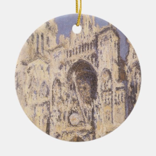 Rouen Cathedral, Harmony Blue Gold van Claude Mone Keramisch Ornament (Voorkant)