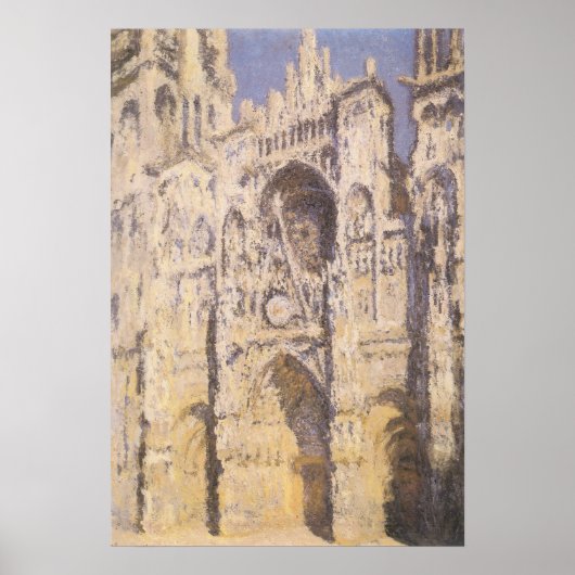 Rouen Cathedral, Harmony Blue Gold van Claude Mone Poster (Voorkant)