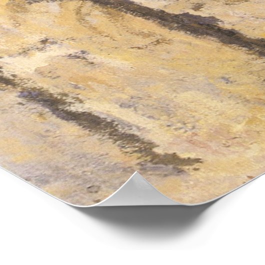 Rouen Cathedral, Harmony Blue Gold van Claude Mone Poster (Hoek)