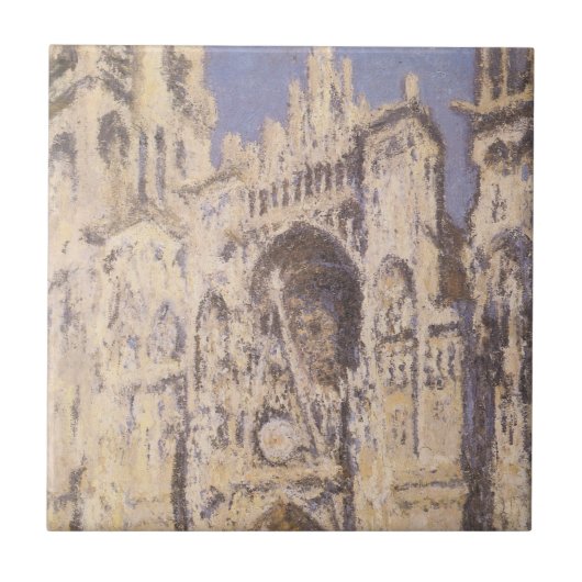 Rouen Cathedral, Harmony Blue Gold van Claude Mone Tegeltje (Voorkant)