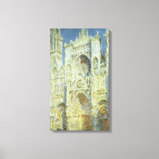 Rouen Cathedral West Facade Sunlight, Claude Monet Canvas Afdruk (Voorkant)