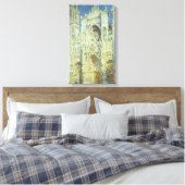 Rouen Cathedral West Facade Sunlight, Claude Monet Canvas Afdruk (Insitu (Slaapkamer))