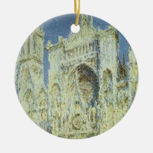 Rouen Cathedral West Facade Sunlight, Claude Monet Keramisch Ornament (Voorkant)