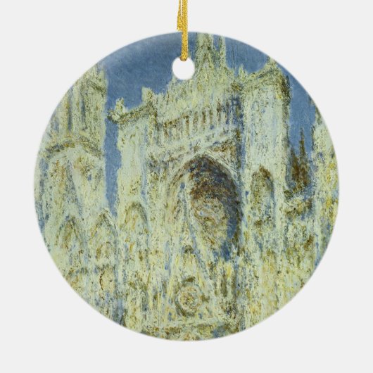 Rouen Cathedral West Facade Sunlight, Claude Monet Keramisch Ornament (Achterkant)