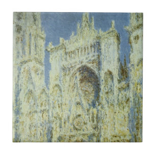 Rouen Cathedral West Facade Sunlight, Claude Monet Tegeltje