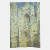 Rouen Cathedral West Facade Sunlight, Claude Monet Theedoek (Verticaal)
