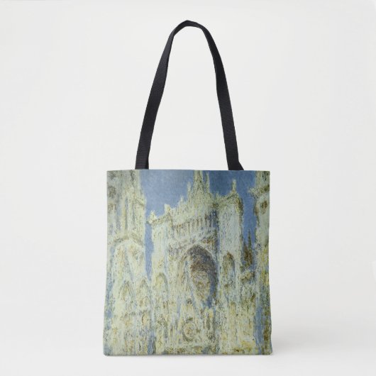 Rouen Cathedral West Facade Sunlight, Claude Monet Tote Bag (Voorkant)