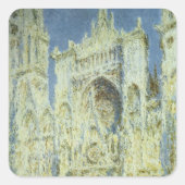 Rouen Cathedral West Facade Sunlight, Claude Monet Vierkante Sticker (Voorkant)