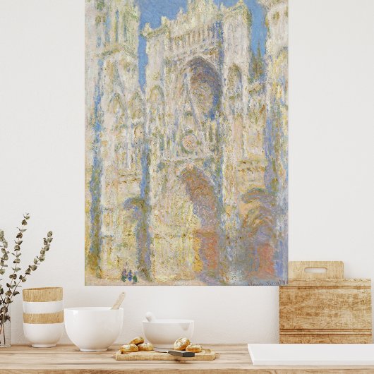 Rouen Cathedral West Facade Sunlight van Monet Poster (Keuken)