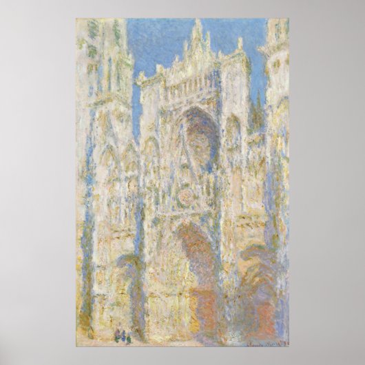 Rouen Cathedral West Facade Sunlight van Monet Poster (Voorkant)