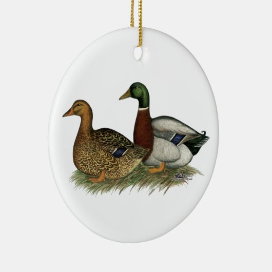 Rouen Ducks Keramisch Ornament (Rechts)