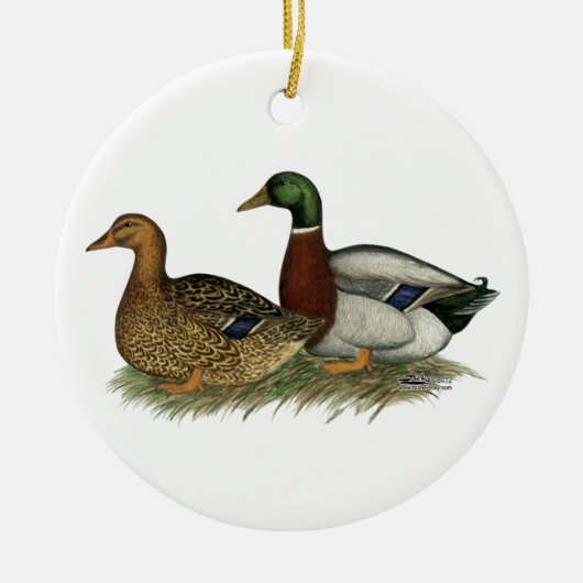 Rouen Ducks Keramisch Ornament (Voorkant)