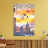 Rouen, Frankrijk - Pilot and Plane Canvas Afdruk (Insitu (Woonkamer))