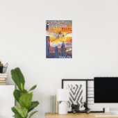Rouen, Frankrijk - Pilot and Plane Poster (Thuiskantoor)