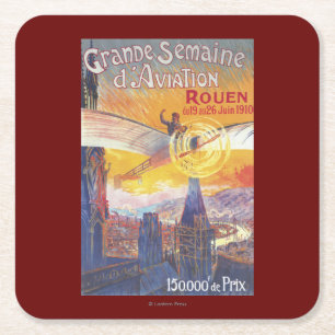 Rouen, Frankrijk — Pilot en Plane Kartonnen Onderzetters