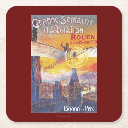 Rouen, Frankrijk — Pilot en Plane Kartonnen Onderzetters (Voorkant)
