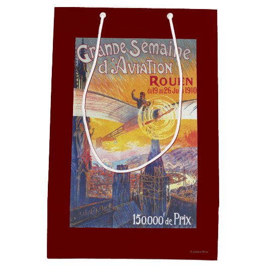 Rouen, Frankrijk — Pilot en Plane Medium Cadeauzakje (Achterkant)