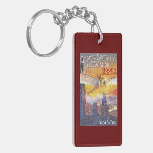 Rouen, Frankrijk — Pilot en Plane Sleutelhanger (Voorkant Links)