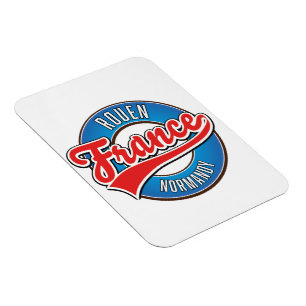 Rouen Normandië Frankrijk retro logo Magneet