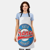Rouen Normandië Frankrijk retro logo Schort (Gedragen)