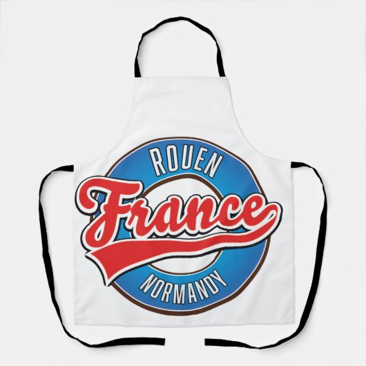 Rouen Normandië Frankrijk retro logo Schort (Voorkant)