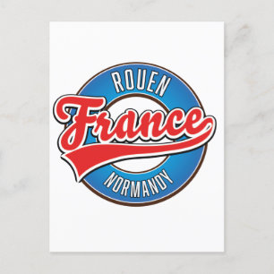 Rouen Normandië Frankrijk retro logo Uitnodiging Briefkaart