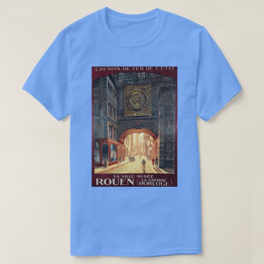Rouen Normandy France  Franse spoorlijn T-shirt (Design voorkant)