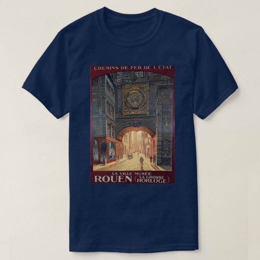 Rouen Normandy France  Franse spoorlijn T-shirt (Design voorkant)